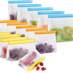 Non-woven Reusable Food Storage <b>Bags</b> BPA FREE Freezer <b>Bags</b> EXTRA THICK Leakproof Reusable Lunch <b>Bag</b> for Salad Fruit - Product Image 1