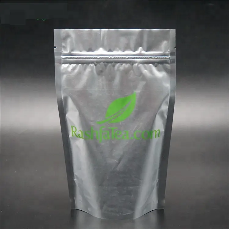 Bolsa de papel de aluminio ziplock resellable impresa personalizada papel de clasificación de alimentos reciclable Paquete de té bolsa de embalaje