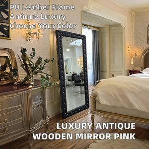 Grand miroir antique <span class=keywords><strong>de</strong></span> luxe avec cadre <span class=keywords><strong>en</strong></span> bois au design moderne <span class=keywords><strong>en</strong></span> rose pour chambre à coucher, <span class=keywords><strong>salon</strong></span> <span class=keywords><strong>de</strong></span> <span class=keywords><strong>coiffure</strong></span>, barbier, <span class=keywords><strong>salon</strong></span> <span class=keywords><strong>de</strong></span> beauté - Product Image 2