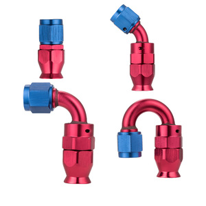 Haofa Automotive Oil Cooler Fitting AN12 Aluminum Alloy 0 45 90 180 Degree Red Blue PTFE <b>Quick</b> <b>Connector</b> - Product Image 1