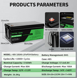 Batería DATOU BOSS 48V LiFePo4 100AH 5.12KHW de Litio Ferrofosfato de Ciclo Profundo para Energía Solar con BMS Inteligente 100A, Disponible en Reino Unido/EE. UU./Polonia - Product Image 2