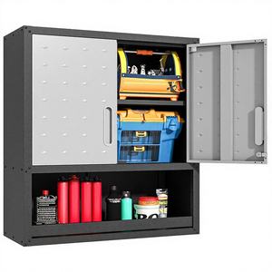 Armoire murale moderne à double porte, grande capacité de rangement, en acier, verrouillable, réglable, spacieuse, murale, pour supermarché - Product Image 4