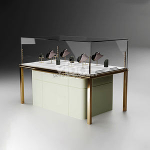 Vitrine à bijoux de luxe V-DONE avec cadre en acier inoxydable et verre, présentoir à bijoux sur mesure en gros et kiosque, modèle JW-010 - Product Image 5