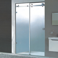 Cabine de douche d'angle portable BEJOY avec porte en verre sans cadre pour salle de bain