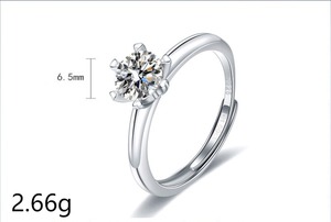 Nouvelle <span class=keywords><strong>Bague</strong></span> <span class=keywords><strong>Solitaire</strong></span> 2026 en Argent 925 Plaqué Or Blanc, Motif Cœur et Flèche, Sertie de Moissanite VVS GRA de 1 carat à Taille Ronde et Six Griffes - Product Image 6