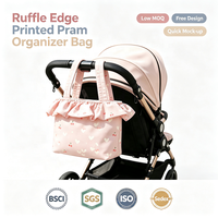Sac de rangement personnalisé en gros pour poussette avec volants, sac à main suspendu pour maman, imprimé OEM&ODM pour landau