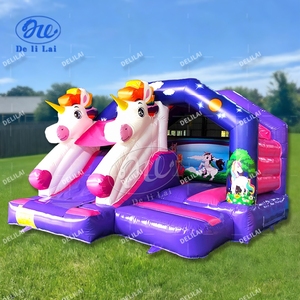 Trampolín Inflable de PVC Delilai, Resistente, con Tobogán, Capacidad para 4 Personas, Fácil de Instalar, Color Personalizado, 3.5x3.5m, para Fiestas al Aire Libre - Product Image 2