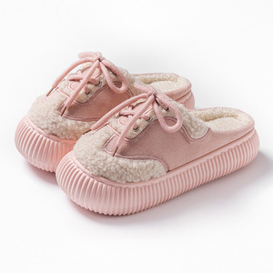 Pantoufles d'hiver pour femmes en coton avec semelle épaisse et chaude pour l'extérieur, semelle antidérapante et douce pour l'intérieur - Product Image 6