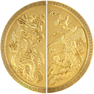 Chinese Style <b>Brass</b> Cabinet <b>Door</b> Handles Round Dragon Phoenix Design <b>Antique</b> Furniture <b>Knobs</b> For Home Office - Product Image 5