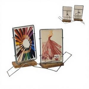 กรอบรูปอะลูมิเนียมอัลลอยสีดำลายไม้ธรรมชาติ ดีไซน์หรูหราสำหรับติดผนังและตั้งโต๊ะ (ขนาดสั่งทำได้) - Product Image 1