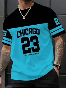 T-<span class=keywords><strong>shirt</strong></span> court pour <span class=keywords><strong>homme</strong></span> avec impression numérique 3D, design de maillot de football numéro 23 et 33, <span class=keywords><strong>rose</strong></span> et noir, streetwear, <span class=keywords><strong>tee</strong></span>-<span class=keywords><strong>shirt</strong></span> de sport, logo emblématique, respirant - Product Image 4
