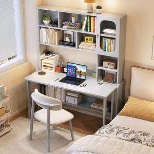 6011 Solid Wood <b>Desk</b> With Bookshelf Integrated Foldable Computer Writing Table For Small Apartment Children Study Modern <b>Simple</b> - Product Image 4