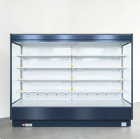 Refroidisseur d'air à ventilateur à température unique pour supermarché, pour vitrine de légumes et fruits frais avec étagères réglables