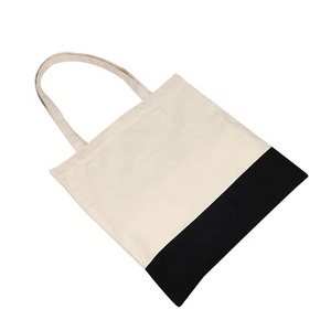 Sac fourre-tout en toile de coton uni, pas cher, en gros, avec poche intérieure - Product Image 2