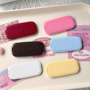 Imitation Leather Phone Holder Adhesive Foldable Desktop <b>Stand</b> For Apple <b>iPhone</b> White Pink Yellow Blue Coffee Burgundy - Product Image 3