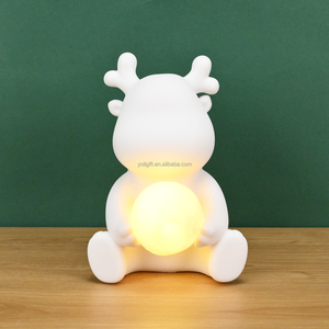 Resina blanca embrión fluido elefante de la suerte creativo DIY hecho a mano pintado a mano elefante molde al por mayor luz nocturna conejo niños - Product Image 4