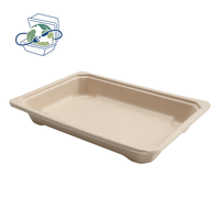 Barquettes alimentaires jetables compostables, assiettes en pulpe de canne à sucre biodégradables pour sushis