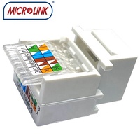Conector Keystone Cat6 RJ45 UTP de 90 Grados, Sin Herramientas, Sin Blindaje, 8P8C, Puerto de Red, T568A/B, Codificado por Colores, 22-26 AWG