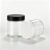 Stoples Kaca Tutup CRC Transparan 2oz 3oz 4oz  Hitam Putih Lapisan PE Anti Bau Logo Kustom Sablon