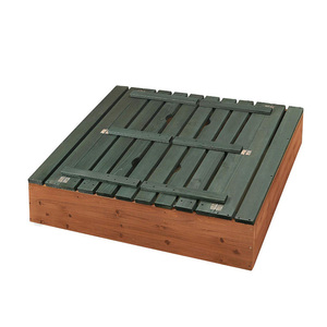 Grand <span class=keywords><strong>bac</strong></span> à <span class=keywords><strong>sable</strong></span> en <span class=keywords><strong>bois</strong></span> de pin naturel pour enfants, banc pliable et couverture, assemblage facile pour une utilisation intérieure/extérieure avec jouets décoratifs - Product Image 3