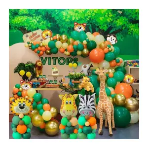 Wholesale forest theme party balloons decoration baby shower birthday party balloons arched garland set animal foil balloon