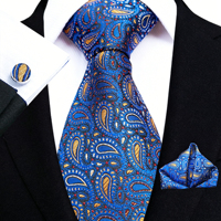 Ensemble d'accessoires de costume formel pour homme tout-en-un : cravate, pochette, boutons de manchette pour mariage, témoin et tenue de cérémonie professionnelle
