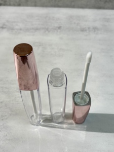 Tubes de gloss à lèvres en plastique vides 18 ml PETG transparent avec capuchon rose électroplaqué à vis, emballage cosmétique pour maquillage - Product Image 6