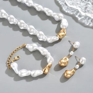 Conjunto de Joyas de Perlas de Imitación con Forma Barroca de Moda, Joyería de Moda Personalizada para Mujer, Regalo para el Día de la Madre - Product Image 3