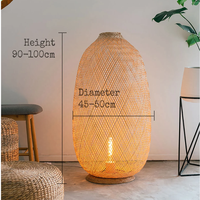 Lampe de décoration intérieure MTH VIETNAM, best-seller, style côtier rustique rétro, design simple, abat-jour moderne fait main en rotin, bambou et jonc de mer