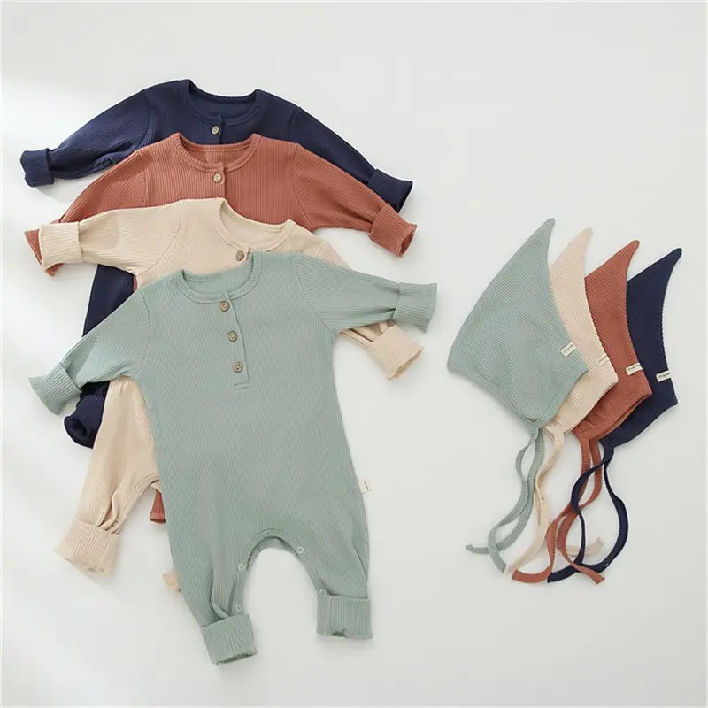 Bé Rompers cậu bé Cô Gái Bộ quần áo trẻ sơ sinh mùa thu bé sơ sinh Rompers gân trẻ em Jumpsuit Đồ ngủ mùa đông quần áo sơ sinh