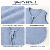 Ventes en gros de gigoteuses pour bébés en bambou personnalisées, 0,5 1,0 2,0 Tog, sans manches, pour bébés de 0 à 6 mois, vêtements pour enfants
