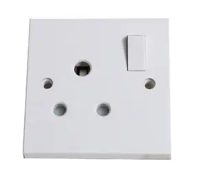 UK power electrical switch 2 gang 1way 10A 250V wall switch socket