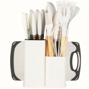Utensilios de Cocina de Silicona, Juego de 19 Piezas con Mangos de Madera, Diseño Moderno y Sencillo, Antiadherente, Resistente a Altas Temperaturas - Product Image 6