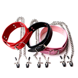 Wholesale leather collars, nipple clips, chains, leashes, women's adult <b>products</b>, <b>SM</b> sex toys, dog leashes, dropshipping - Product Image 1