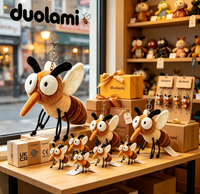 Jouets en peluche personnalisés, poupées porte-clés en peluche douce en forme de moustique, pour cadeaux promotionnels.