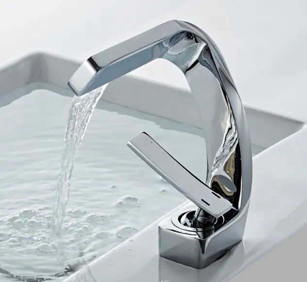 Hot selling luxury silver bathroom hot and cold water basin mixer brass water basin bathroom faucet