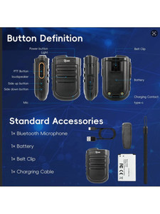 TD-LYSM-01 TIDRADIO <b>Wireless</b> Handheld Speaker <b>Microphone</b> for TD-H3 Plus Two Way Radio Type-C Charging PTT Mic L835 - Product Image 5