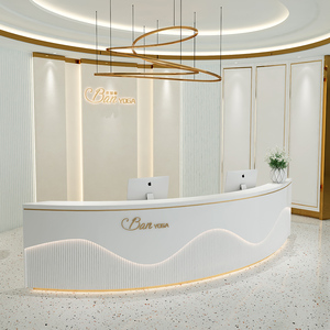 Hiện đại nhỏ đơn giản checkstand thu ngân MDF bảng salon Thanh toán truy cập văn phòng đồ nội thất cong bàn tiếp tân - Product Image 4