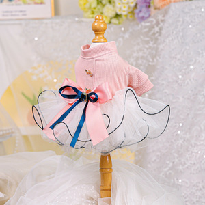 Elegante Vestido de Novia de Encaje de Manga Larga para Perros Pequeños, Vestido Premium para Mascotas, Ropa para Cachorros y Gatos - Product Image 5