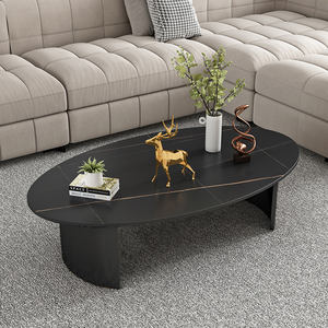 Ensemble de tables basses de luxe modernes de haute qualité, table en pierre frittée, design simple, meubles de salon, table basse - Product Image 2