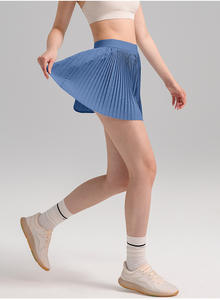 Rok tenis pinggang tinggi keluaran baru grosir celana pendek Yoga Khusus rok Golf olahraga lari Fitness dengan celana pendek 2 dalam 1 bawaan - Product Image 3