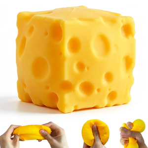 Juguete Blandito de Queso de Ascenso Lento, Bloque de Queso Suave para Apretar, Juguete Antiestrés para Niños y Adultos - Product Image 1