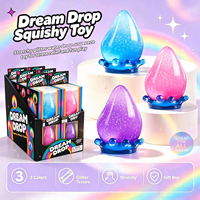 Jouet sensoriel anti-stress extensible en TPR transparent à paillettes en forme de goutte d'eau, cadeau pour enfants et adultes
