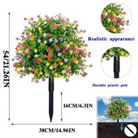 Ensemble de 2 arbres artificiels en buis résistant aux UV avec fleurs rouges pour la décoration extérieure du jardin et du balcon