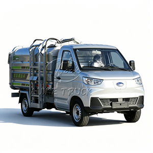 Camion poubelle à chargement latéral Dongfeng New Energy 4m3, camion de voirie électrique pur avec élévateur de conteneurs - Product Image 4