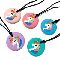 Collier de dentition en silicone à mâcher en gros, pendentif sensoriel à mâcher, jouet de dentition pour besoins de mastication autistes, jouets anti-stress
