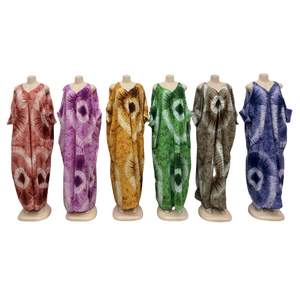 <span class=keywords><strong>Vestido</strong></span> holgado informal de verano con estampado transpirable, cuello en V, para mujeres musulmanas de Oriente Medio y África - Product Image 2