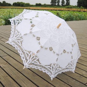 <span class=keywords><strong>Sombrilla</strong></span> de Estilo Europeo con Encaje y Varillas de Acero, Parasol de Ganchillo, Adornos Colgantes para Fotografía, Decoración para Pasillos de Boda - Product Image 3