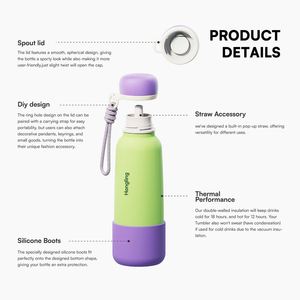 Thermos sport isotherme personnalisé en acier inoxydable 304 avec sangle, style Asie du Sud-Est, bouteille à petite ouverture - Product Image 2