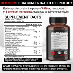Ultra Turkesterona, Extracto de Ajuga Turkestanica Estandarizado al 20%, Suplementos Dietéticos de Alta Potencia con Raíz de Maca y Tribulus Terrestris - Product Image 2